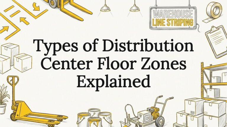 Decorative warehouse-themed blog title card illustration