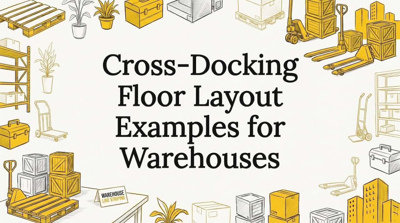 Decorative warehouse-themed title card illustration