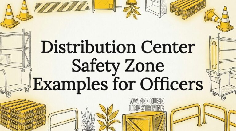 Decorative title card with warehouse safety icons