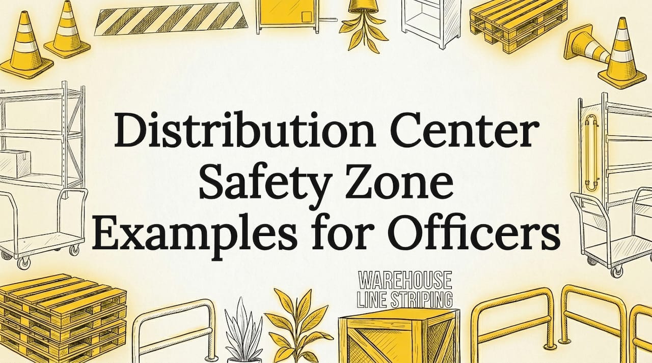 Decorative title card with warehouse safety icons