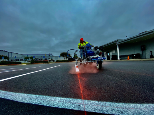 Warehouse Line Striping - Forklift Zone Designation