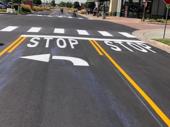 Warehouse Line Striping - Emergency Exit Path Marking