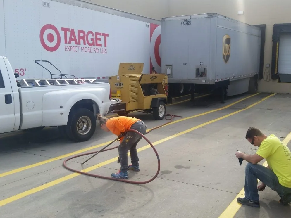 Warehouse Line Striping - Concrete Joint Sealing