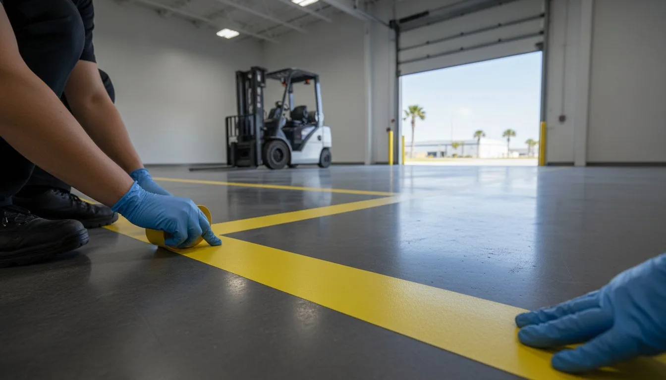Warehouse Line Striping - Floor Tape Installation