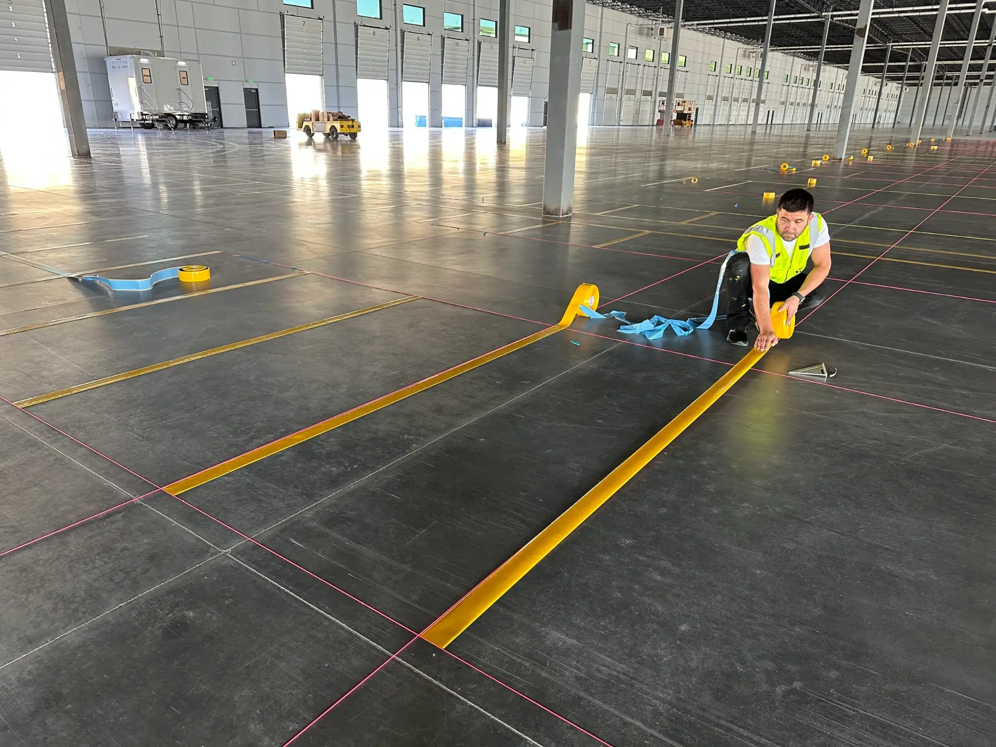Warehouse Line Striping - Aisle Width Marking