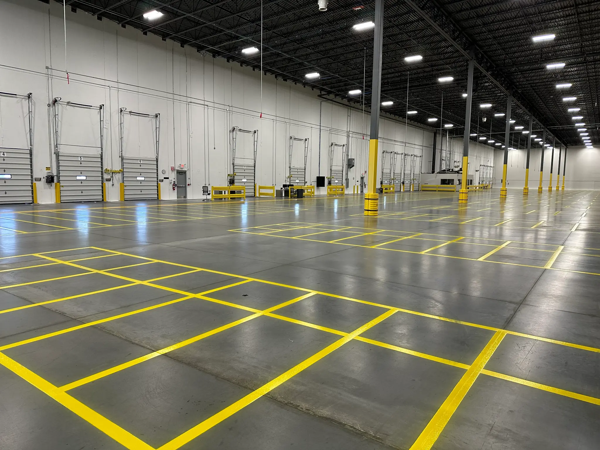 Warehouse Line Striping - Forklift Zone Designation