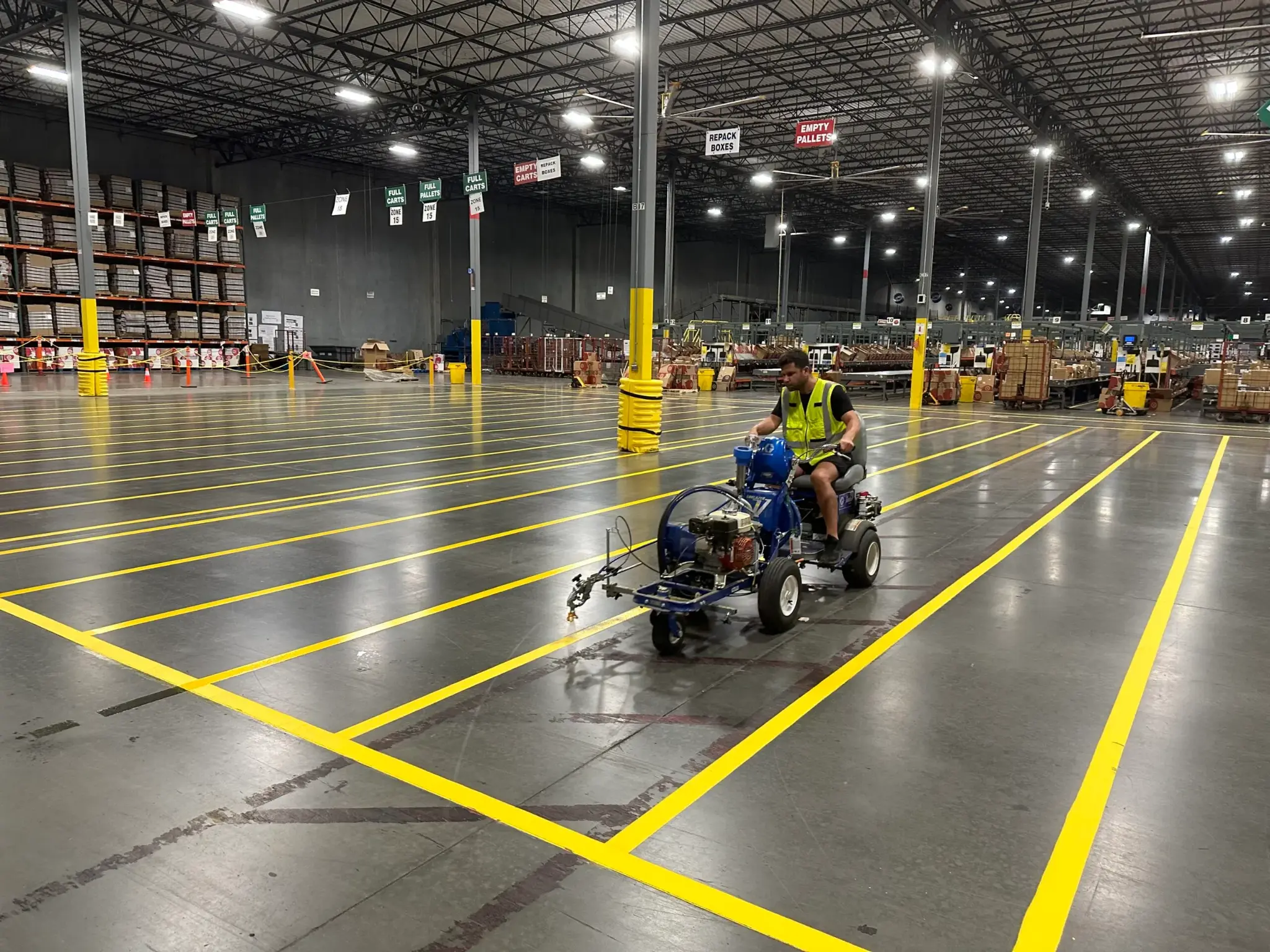 Warehouse Line Striping - Receiving Dock Striping