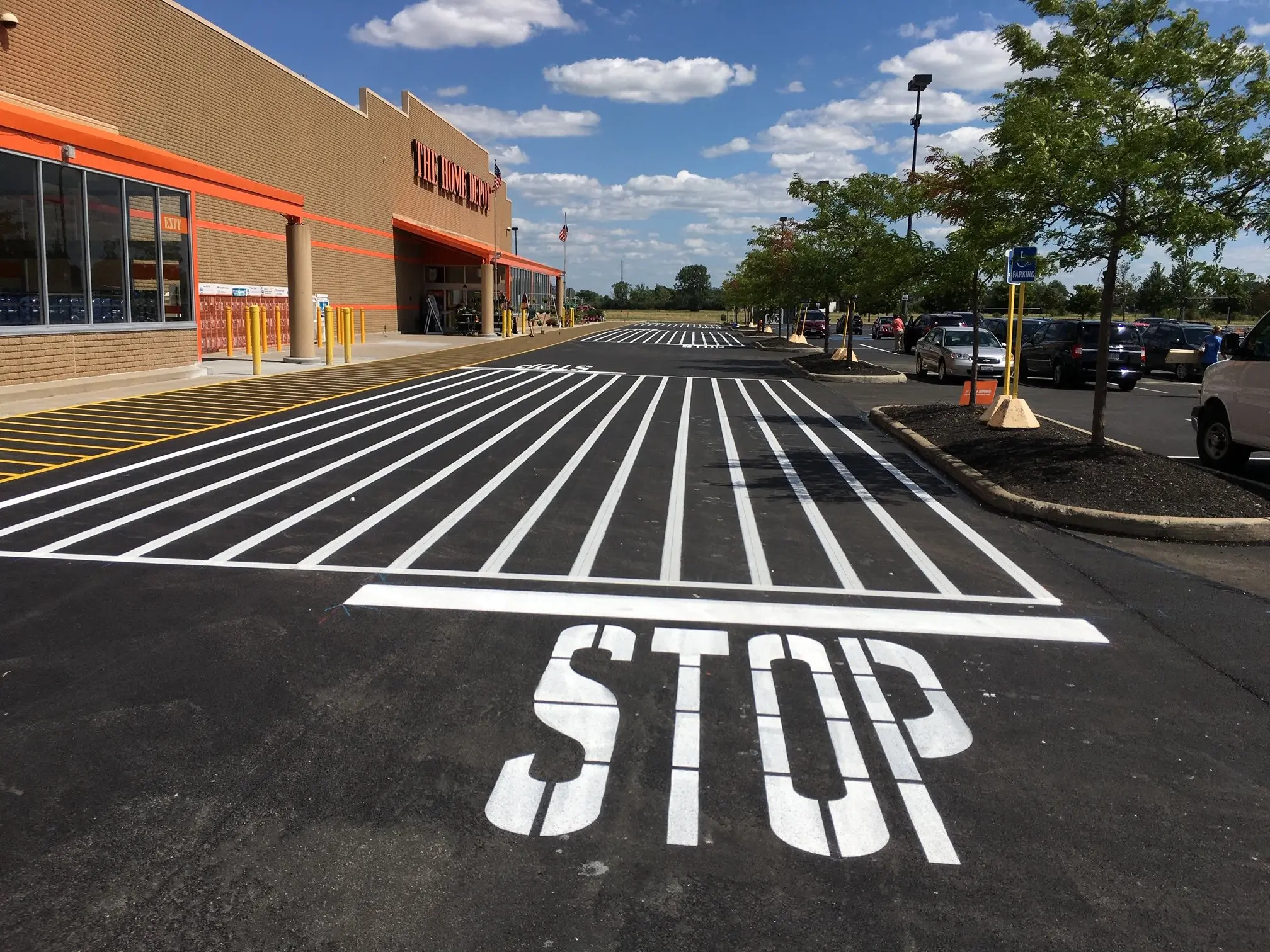 Warehouse Line Striping - Home Depot Parking Lot