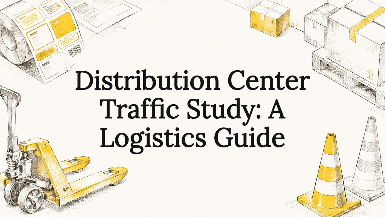 Decorative title card illustration for logistics article
