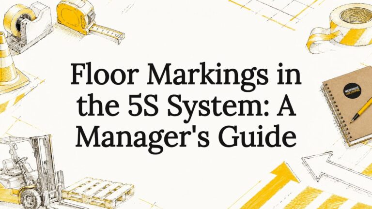 Decorative title card with 5S floor marking illustrations