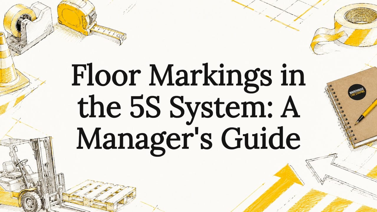 Decorative title card with 5S floor marking illustrations