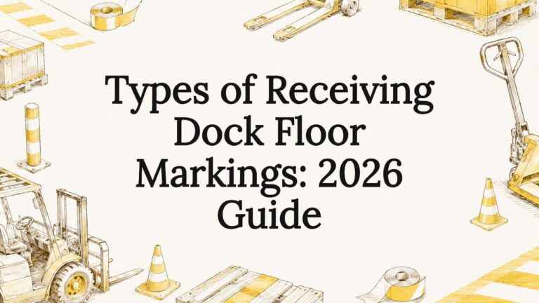Decorative title card illustration with dock tools