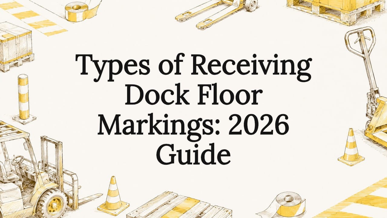 Decorative title card illustration with dock tools